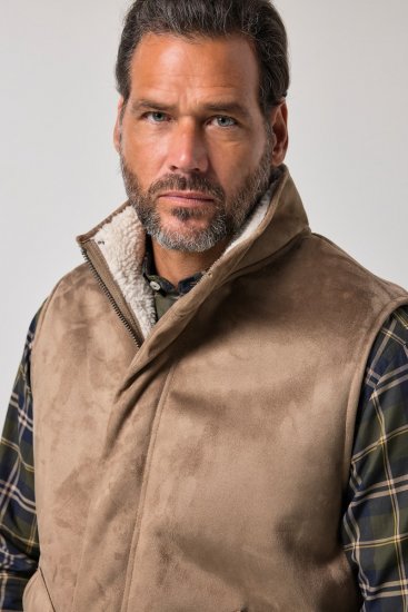 JP1880 851516 Chaleco en ante sintético con forro teddy Beige - Chaquetas - Chaquetas Tallas Grandes 2XL-8XL