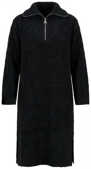 Ulla Popken 851563 Vestido de punto de manga larga con cuello alto Negro - Vestidos - Vestidos para todas las tallas