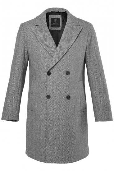 JP1880 851613 Cruzado Abrigo de lana Gris oscuro - Chaquetas - Chaquetas Tallas Grandes 2XL-8XL