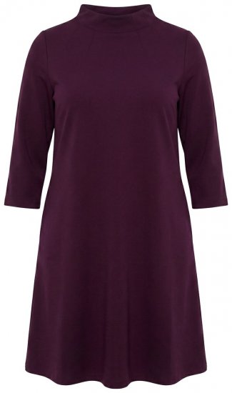 Ulla Popken 851664 Vestido de jersey con cuello alto Ciruela - Vestidos - Vestidos para todas las tallas