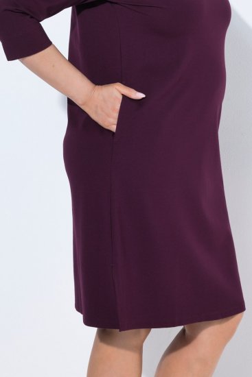 Ulla Popken 851664 Vestido de jersey con cuello alto Ciruela - Vestidos - Vestidos para todas las tallas