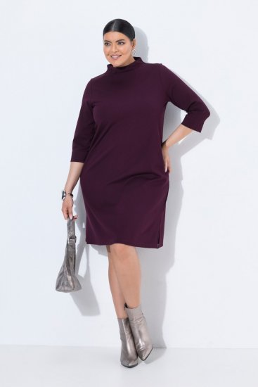 Ulla Popken 851664 Vestido de jersey con cuello alto Ciruela - Vestidos - Vestidos para todas las tallas