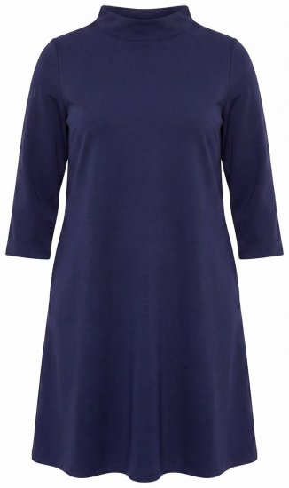 Ulla Popken 851664 Vestido de jersey evasé con bolsillos Azul marino - Vestidos - Vestidos para todas las tallas