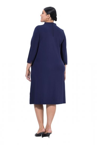 Ulla Popken 851664 Vestido de jersey evasé con bolsillos Azul marino - Vestidos - Vestidos para todas las tallas