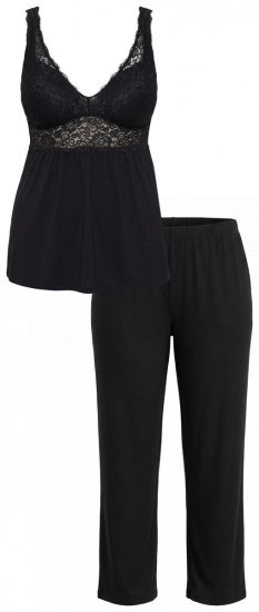 Ulla Popken 851693 Pijama Negro - Pijamas/ropa de estar en casa - 