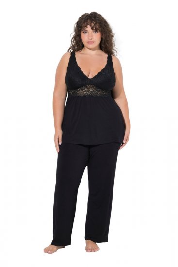 Ulla Popken 851693 Pijama Negro - Pijamas/ropa de estar en casa - 