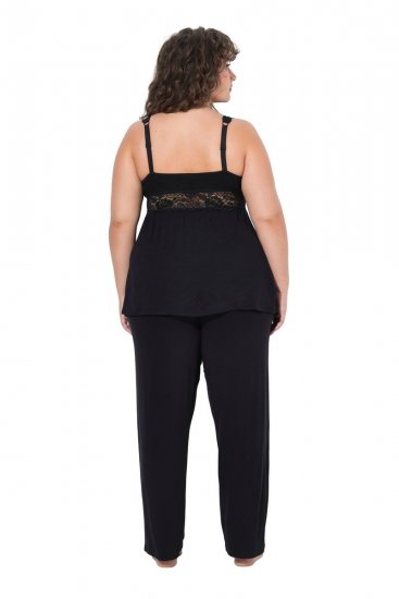Ulla Popken 851693 Pijama Negro - Pijamas/ropa de estar en casa - 