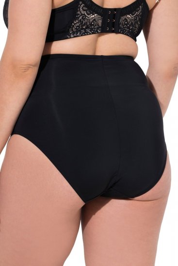 Ulla Popken 851700 Bragas de cuadros de talle alto con encaje Negro - Bragas - 
