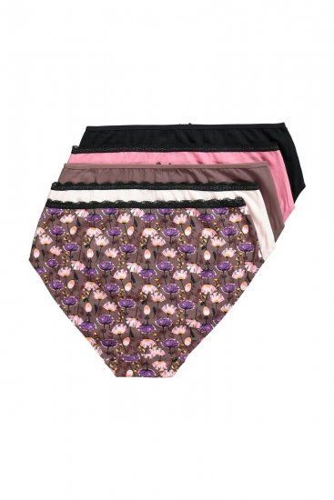 Ulla Popken 851711 Bragas de flores pack de 5 Marrón - Bragas - 