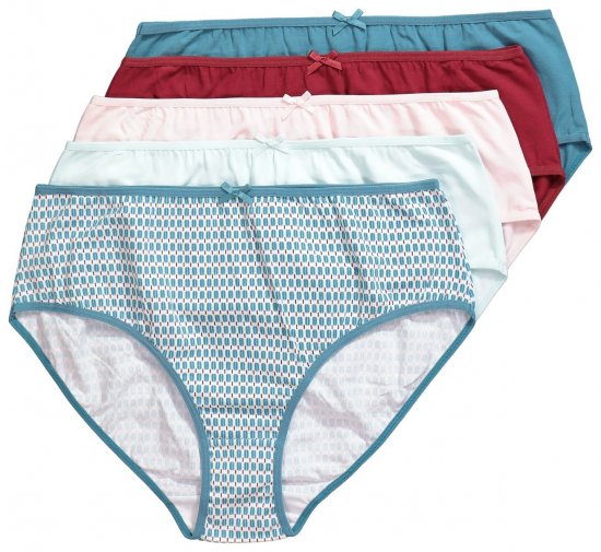 Ulla Popken 851725 Bragas con estampado pack de 5 Lila - Bragas - 