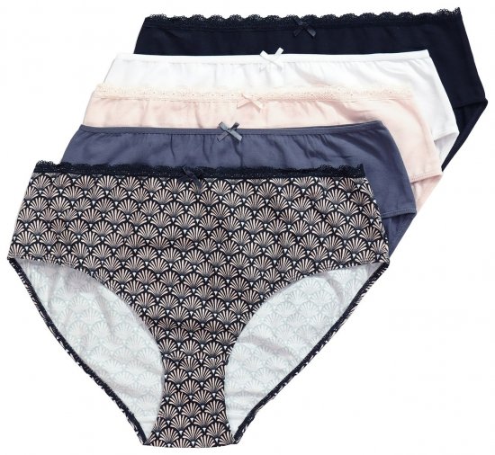 Ulla Popken 851730 Bragas con estampado pack de 5 Beige - Bragas - 