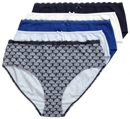 Ulla Popken 851730 Bragas con estampado pack de 5 Azul claro - Bragas - 