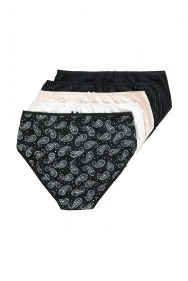 Ulla Popken 851752 Bragas de rayas pack de 5 Negro - Bragas - 