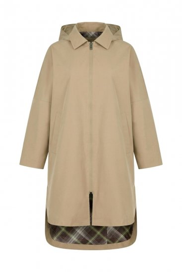 Ulla Popken 851764 Abrigo oversize con capucha desmontable Arena - Abrigos - Abrigos de talla grande