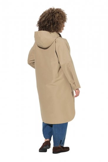 Ulla Popken 851764 Abrigo oversize con capucha desmontable Arena - Abrigos - Abrigos de talla grande