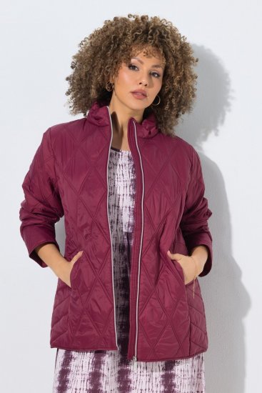 Ulla Popken 851777 Chaqueta acolchada HYPRAR con cuello alto Burdeos - Chaquetas - Chaquetas para mujer en tallas grandes