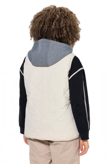 Ulla Popken 851781 Chaleco acolchado con capucha Blanco roto - Chalecos - 