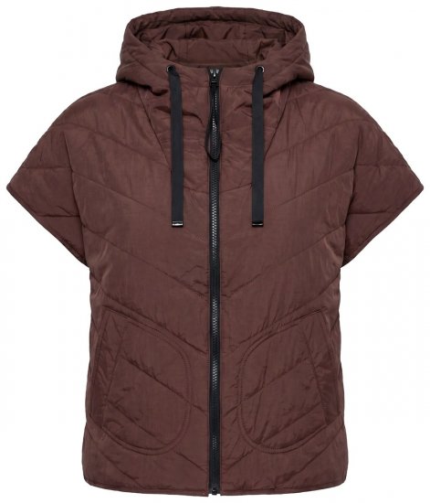 Ulla Popken 851785 Chaleco acolchado oversize con capucha Marrón - Chalecos - 