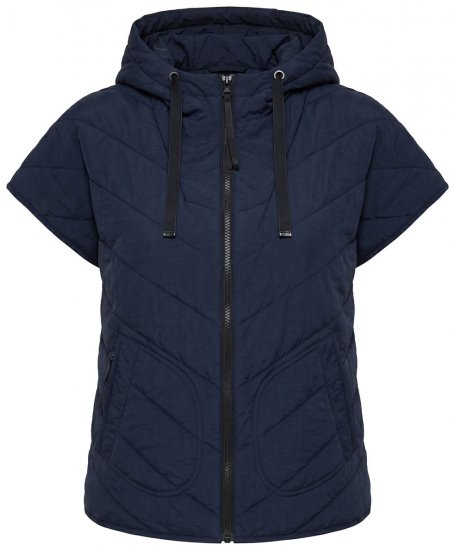 Ulla Popken 851785 Chaleco acolchado oversize con capucha Azul marino - Chalecos - 