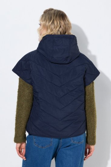 Ulla Popken 851785 Chaleco acolchado oversize con capucha Azul marino - Chalecos - 