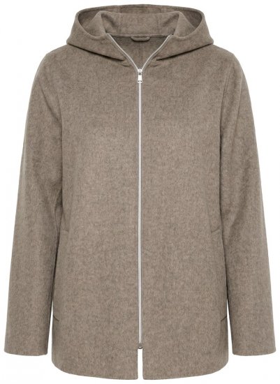 Ulla Popken 851788 Abrigo de lana Marrón claro - Abrigos - Abrigos de talla grande