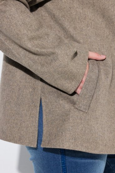 Ulla Popken 851788 Abrigo de lana Marrón claro - Abrigos - Abrigos de talla grande