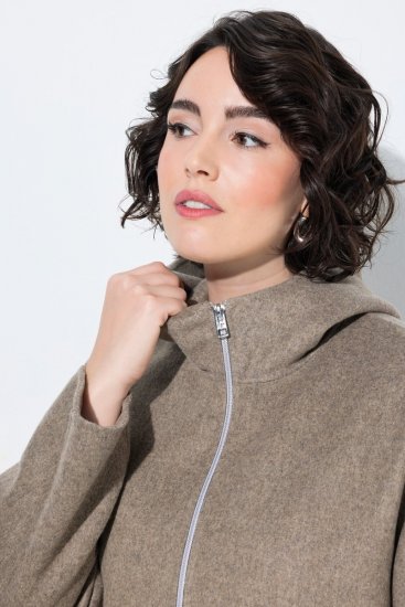 Ulla Popken 851788 Abrigo de lana Marrón claro - Abrigos - Abrigos de talla grande
