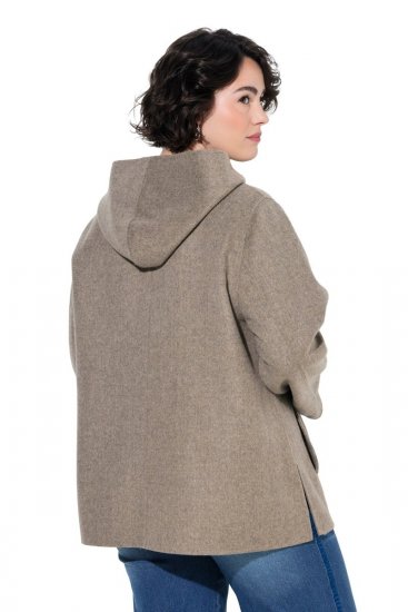 Ulla Popken 851788 Abrigo de lana Marrón claro - Abrigos - Abrigos de talla grande