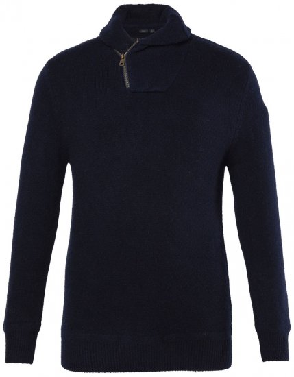 JP1880 851795 Jersey de punto con cuello chal Azul marino TALL - TALL sudaderas - Sudaderas TALL para hombre alto
