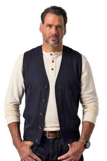 JP1880 851800 Chaleco de tweed de espiga Azul marino - Trajes - Trajes 2XL-8XL