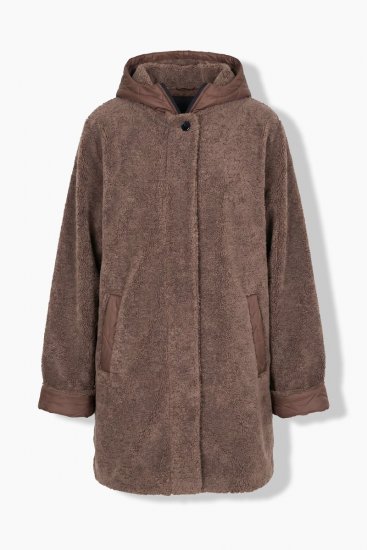 Ulla Popken 851809 Chaqueta teddy Marrón claro - Chaquetas - Chaquetas para mujer en tallas grandes