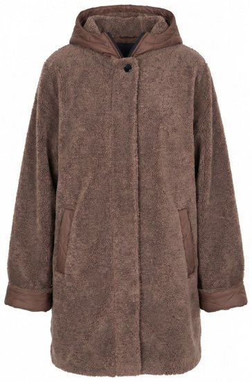 Ulla Popken 851809 Chaqueta teddy Marrón claro - Chaquetas - Chaquetas para mujer en tallas grandes