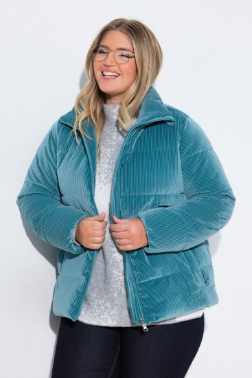Ulla Popken 851819 Chaqueta de pana Gris - Chaquetas - Chaquetas para mujer en tallas grandes
