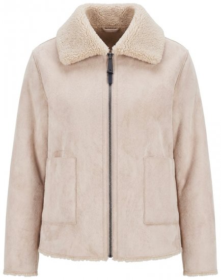 Ulla Popken 851823 Chaqueta de ante sintético Blanco roto - Chaquetas - Chaquetas para mujer en tallas grandes
