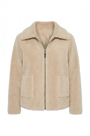 Ulla Popken 851823 Chaqueta de ante sintético Blanco roto - Chaquetas - Chaquetas para mujer en tallas grandes