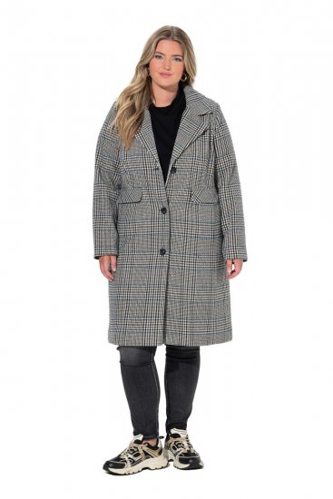 Ulla Popken 851826 Abrigo de lana Blanco roto - Abrigos - Abrigos de talla grande