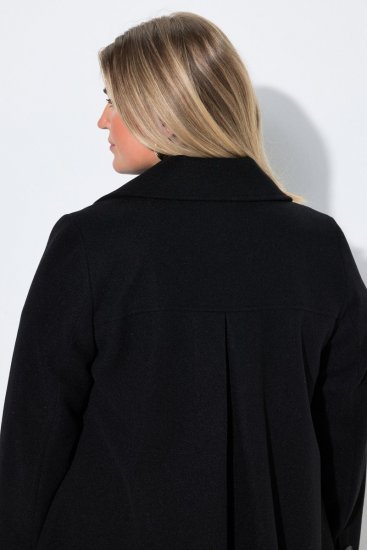 Ulla Popken 851827 Abrigo evasé efecto lana Negro - Abrigos - Abrigos de talla grande