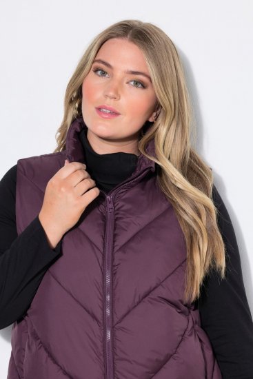 Ulla Popken 851833 Chaleco acolchado con cuello alto Marrón - Chalecos - 