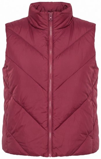 Ulla Popken 851833 Chaleco acolchado con cuello alto Rojo - Chalecos - 
