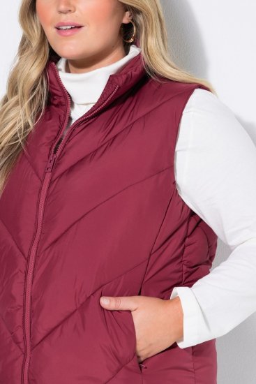 Ulla Popken 851833 Chaleco acolchado con cuello alto Rojo - Chalecos - 