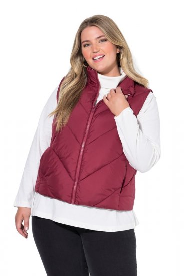 Ulla Popken 851833 Chaleco acolchado con cuello alto Rojo - Chalecos - 