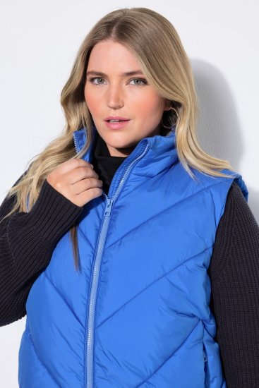 Ulla Popken 851833 Chaleco acolchado con cuello alto Azul - Chalecos - 