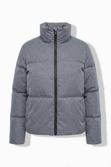 Ulla Popken 851854 Chaqueta acolchada Gris jaspeado - Chaquetas - Chaquetas para mujer en tallas grandes