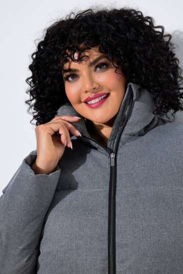 Ulla Popken 851854 Chaqueta acolchada Gris jaspeado - Chaquetas - Chaquetas para mujer en tallas grandes