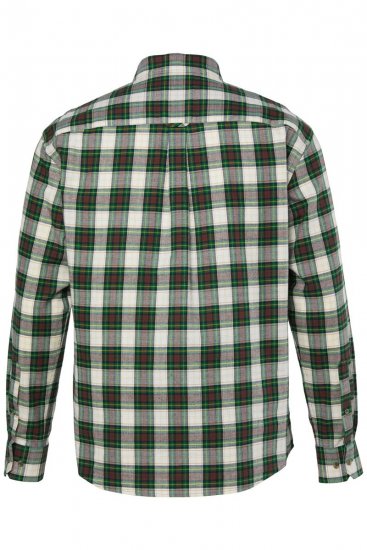 JP1880 851877 Camisa de franela de cuadros de manga larga Verde oscuro TALL - TALL camisas - Camisas TALL para hombre alto