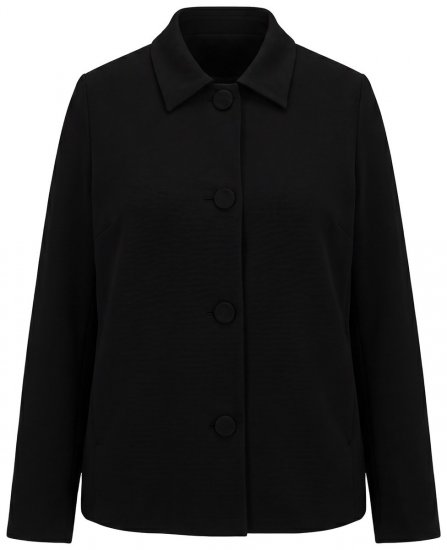 Ulla Popken 852167 Blazer con cuello camisero Negro - Blazers - Blazers en tallas grandes para mujer