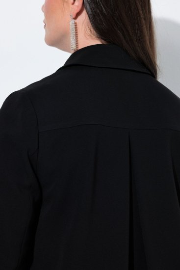 Ulla Popken 852167 Blazer con cuello camisero Negro - Blazers - Blazers en tallas grandes para mujer