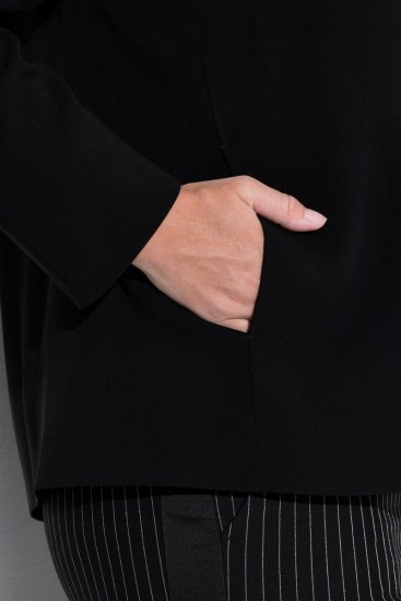 Ulla Popken 852167 Blazer con cuello camisero Negro - Blazers - Blazers en tallas grandes para mujer