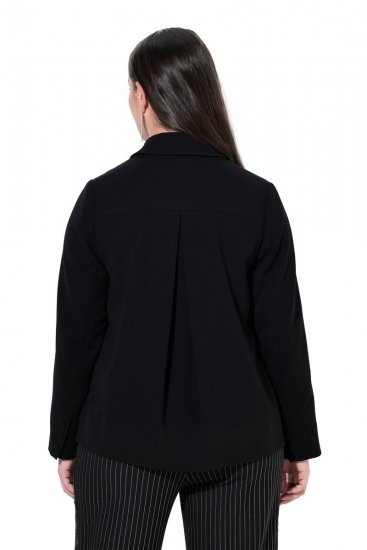 Ulla Popken 852167 Blazer con cuello camisero Negro - Blazers - Blazers en tallas grandes para mujer