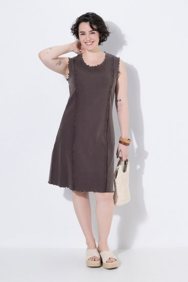 Ulla Popken 852190 Vestido de jersey Marrón caoba - Vestidos de verano - Vestidos de verano tallas grandes